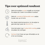 Tips voor het gebruiken van Phora: 1. Gebruik de aaltjes zo snel mogelijk na ontvangst; 2. Gebruik 's avonds of bij bewolkt weer; 3. Een ideale bodemtemperatuur ligt tussen 15 en 33 graden celsius; 4. Houd na gebruik de bodem nog 2 weken light vochtig; 5. Herhaal 1 tot 3 keer per jaar